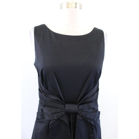 Kate Spade Jillian Black Bow Waist A Line Flared Dress Size 4 Cocktail Party - Picture 5 of 8